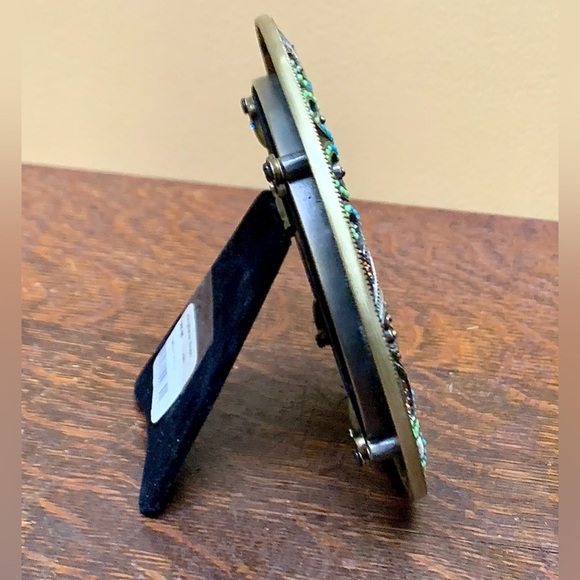 Kingfisher Road Ornate Colored Rhinestone Beaded Patinated Metal Picture Frame - Picture 7 of 16